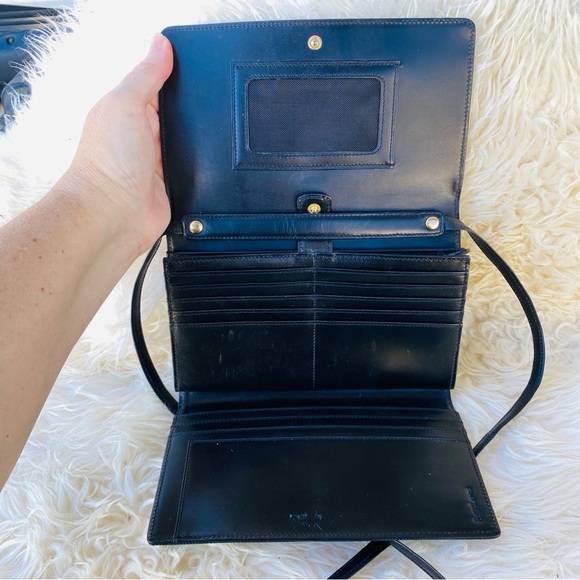 RALPH LAUREN blackwatch plaid leather wallet clutch crossbody bag vintage - Picture 6 of 14